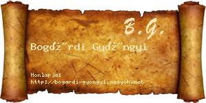 Bogárdi Gyöngyi névjegykártya