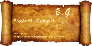 Bogárdi Gyöngyi névjegykártya